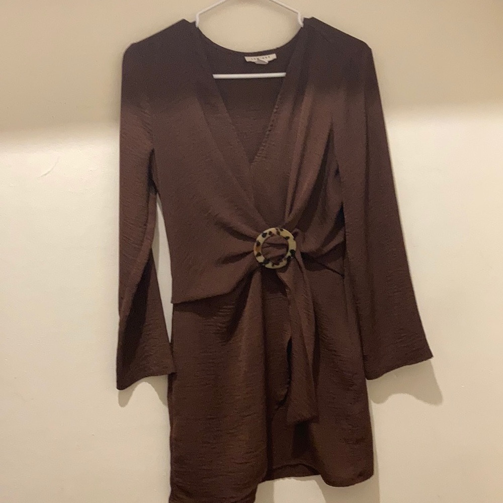 Top shop linen summer wrap dress 70s style